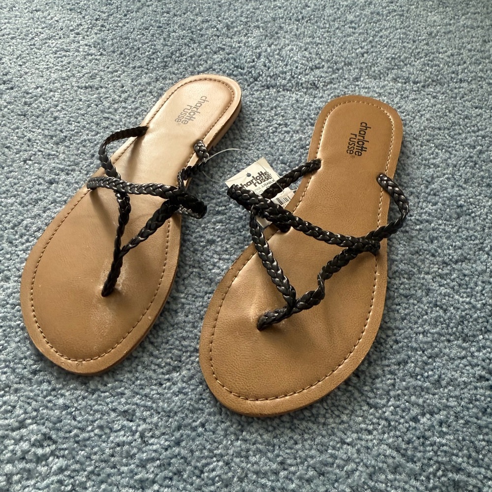 Charming Charlotte Ruse Black and Tan Sandals